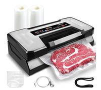 Vakumar Liquid Vacuum Sealer Machine, 90Kpa Vacuum Sealer Machine Preservation Dry/Moist/Liquid Modes, LED Indicator Light, Handle Locked Design, Built-in Cutter and Bag Storage, Removable Drip Tray