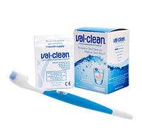 Val-Clean Sachets & Silicone Brush - 12 Sachets 1 Years Supply Valplast Flexible Denture Cleaner (Blue Brush)