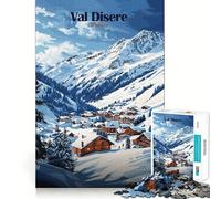 Val Disere, France Jigsaw for Adults1000 Pieces Brain Focus Game Precision Cut Smooth Edges Amusing Challenge for Waiting Time (38x52cm)