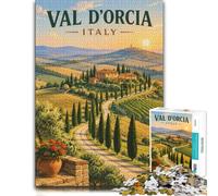 Val DOrcia Italy Landscape Picture Wood Puzzle, Adults, 1000 Pieces | Adult Puzzle - group puzzle activity with home hobby for puzzle fans.