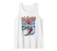 Val Gardena Italy Ski Resort Retro Mountain Travel Design Tank Top