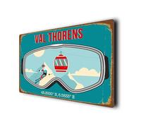 Val Thorens Ski Resort Sign | GPS Coordinates Plaque | Weatherproof Aluminium Composite Signs | Indoor/Outdoor Decorative Signage I Skiing Wall Art
