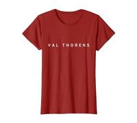 Val Thorens Souvenirs. Val Thorens Ski Resort Holiday Design T-Shirt, Women, Cranberry Red, X-Large