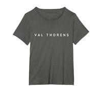 Val Thorens Souvenirs. Val Thorens Ski Resort Holiday Design T-Shirt, Women's Plus, Asphalt Grey, 2X