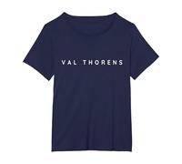 Val Thorens Souvenirs. Val Thorens Ski Resort Holiday Design T-Shirt, Women's Plus, Navy Blue, 5X