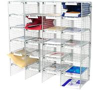 Val-U-Mail Letter Sorting Unit with 24 Compartments Silver 1067 x 381 x 1067 mm