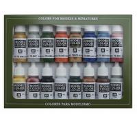 Vallejo VA70101 17ml x16 - Model Color Acrylic Paint Set - Folkstone Basics