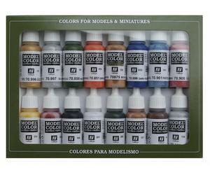 VAL70101 - AV Vallejo Model Color Set - Folkstone Basics (x16)