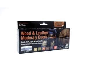 VAL70182 - AV Vallejo Model Color Set - Wood and Leather (x8)
