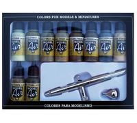 VAL71168 - AV Vallejo Model Air Set - Ultra Airbrush + 10 Camo Cols