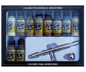 VAL71168 - AV Vallejo Model Air Set - Ultra Airbrush + 10 Camo Cols