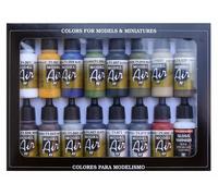Vallejo Model Air Building Acrylic Paint Set for Air Brush - Assorted Colours (Pack of 16), 17 ml