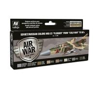 Vallejo 071606 AV Model Air Set Soviet MiG-23 Flogger “Cold War” to -90's Model Kit, Various, 17 ml