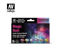Vallejo The Shifters Acrylic Paint Set, 6 Metallic Finish Colors for Airbrush, 17 ml Bottles, Ideal for Fantasy Figures and Wargames