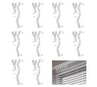 Valance Clips, 10 Pcs Transparent Plastic Window Blind Clips 2.5inch Window Blinds Hidden Clip Horizontal Faux & Wood Blinds Parts for Windows Blind Valance with 64mm in Width Retainer Holder