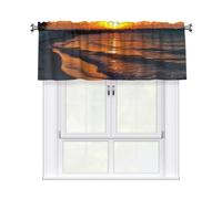 Valance for Windows, Blackout Kitchen Window Curtains with Rod Pocket,Thermal Insulated Curtain Valance Sunset at Honeymoon Island State Park Short Window Treatment Valance 54" W x 18" L , 1 Panel