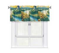 Valance Rod Short Curtain 54x18in WHJSSF Beautiful Windmill Pattern Home Decoration Blackout Breathable for Bedroom Living Room Bathroom