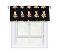 Valance Rod Short Curtain 54x18in WHJSSF Kitten Hugging Puppy Pattern Home Decoration Filter Sunlight for Living Room Kitchen Studio