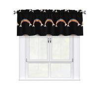 Valance Rod Short Curtain 54x18in WHJSSF Rainbow Fish Tail Pattern Home Decoration Blackout Breathable for Bedroom Living Room Bathroom
