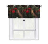 Valance Rod Short Curtain 54x18in WHJSSF Red Roses on The Curb Pattern Home Decoration Blackout Breathable for Bedroom Living Room Bathroom