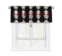 Valance Rod Short Curtain 54x18in WHJSSF Rose Lamb Pattern Home Decoration Blackout Breathable for Bedroom Living Room Bathroom