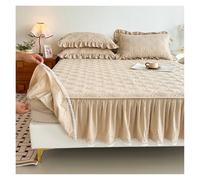 Valance Sheet Double Bed Bed Skirt Padded Cotton Pure Cotton Lace Mattress Universal In All Seasons(Chocolate,150x200cm 1pcs)