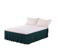 Valance Sheet Double Bed, Bed Skirt SolidColor Wrap Around Ruffled Bed Skirt with Strong Elastic -Fade Resistant Fabric(Green,Full 137x193cmx38cm)