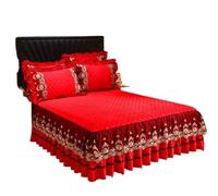 Valance Sheet Double Bed,Double Valance Sheet Luxury Lace Bed Skirt Bedspreads Bedding Thicken Velvet Plush Quilted Embossing Spread For Home Not Including Pillowcase(05,1pc Skirt 200x230cm)