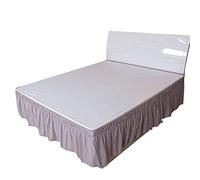 Valance Sheet Double Bed,Double Valance Sheet Sturdy Elasticated Bed Skirt Home Hotel Bedroom Decorative Items(Gris,180x200x40cm)