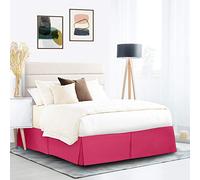 Valance Sheet Single - 90 x 190 Cm - Base Bed Skirt with a Drop of 25 CM Brushed 800 Thread Count - Cotton - Valance Fitted Sheet Fit over Mattress - Hot Pink