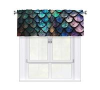 Valances for Window Kitchen Valance Blackout Valance Curtains 3D Magical Dragon Scales Pattern Small Window Treatment Short Window Valances Curtain for Living Room Bathroom 137.2 x 45.7 cm 1 Panel