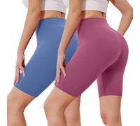 VALANDY Creamlush 2 Pack 8" High Waisted Cycling Shorts for Women