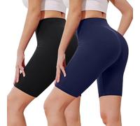 VALANDY Creamlush 2 Pack 8" High Waisted Cycling Shorts for Women