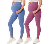 VALANDY Creamlush 2 Pack Women's Maternity Leggings Over The Belly Pregnancy Activewear Workout Yoga Tights Pants
