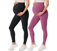 VALANDY Creamlush 2 Pack Women's Maternity Leggings Over The Belly Pregnancy Activewear Workout Yoga Tights Pants