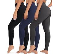 VALANDY Creamlush 3 Pack Women’s Leggings High Waist Tummy Control Workout Gym Yoga Pants Slim Running Sports Footless Tights