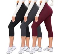VALANDY Creamlush High Waisted Capri Leggings for Women UK Tummy Control 3/4 Length Gym Leggings for Lounge,Yoga, Workout