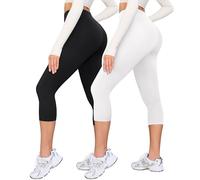 VALANDY Creamlush High Waisted Capri Leggings for Women UK Tummy Control 3/4 Length Gym Leggings for Lounge,Yoga, Workout