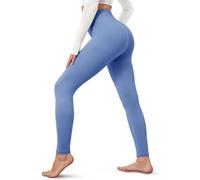 VALANDY Creamlush High Waisted Leggings for Women-Buttery Soft Solid Elastic Lounge Yoga Pants, Ins Blue, Large-X-Large
