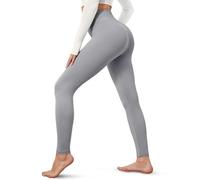 VALANDY Creamlush High Waisted Leggings for Women-Buttery Soft Solid Elastic Lounge Yoga Pants, Light Grey, Medium/Large