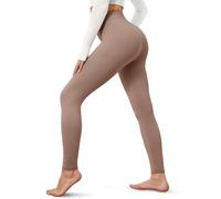 VALANDY Creamlush High Waisted Leggings for Women-Buttery Soft Women's Leggings Solid Yoga Pants, Cocoa, Large-X-Large
