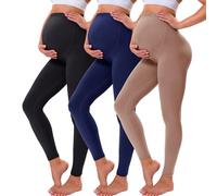 VALANDY Creamlush Maternity Leggings Over Bump Buttery Soft Belly Support Adjustable High Waisted Pregnancy Pants Yoga Pajama Cocoa