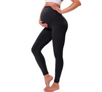VALANDY Creamlush Maternity Leggings Over Bump Buttery Soft Belly Support Adjustable High Waisted Pregnancy Pants Yoga Pajama Black