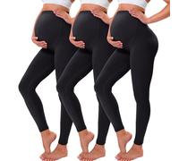 VALANDY Creamlush Maternity Leggings Over Bump Buttery Soft Belly Support Adjustable High Waisted Pregnancy Pants Yoga Pajama Black