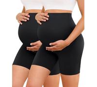 VALANDY Creamlush Maternity Shorts 5"- Over The Belly Soft Comfy Pregnancy Biker Shorts Yoga Lounge Activewear