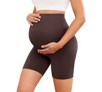 VALANDY Creamlush Maternity Shorts 5"- Over The Belly Soft Comfy Pregnancy Biker Shorts Yoga Lounge Activewear