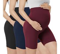 VALANDY Creamlush Maternity Shorts Over Belly - 5" Biker Shorts High Waisted Short Leggings Athletic Running Yoga Pregnancy Pants