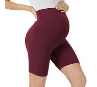 VALANDY Creamlush Maternity Shorts Over Belly - 5" Biker Shorts High Waisted Short Leggings Athletic Running Yoga Pregnancy Pants