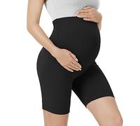 VALANDY Creamlush Maternity Shorts Over Belly - 5" Biker Shorts High Waisted Short Leggings Athletic Running Yoga Pregnancy Pants
