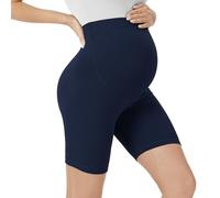 VALANDY Creamlush Maternity Shorts Over Belly - 5" Biker Shorts High Waisted Short Leggings Athletic Running Yoga Pregnancy Pants